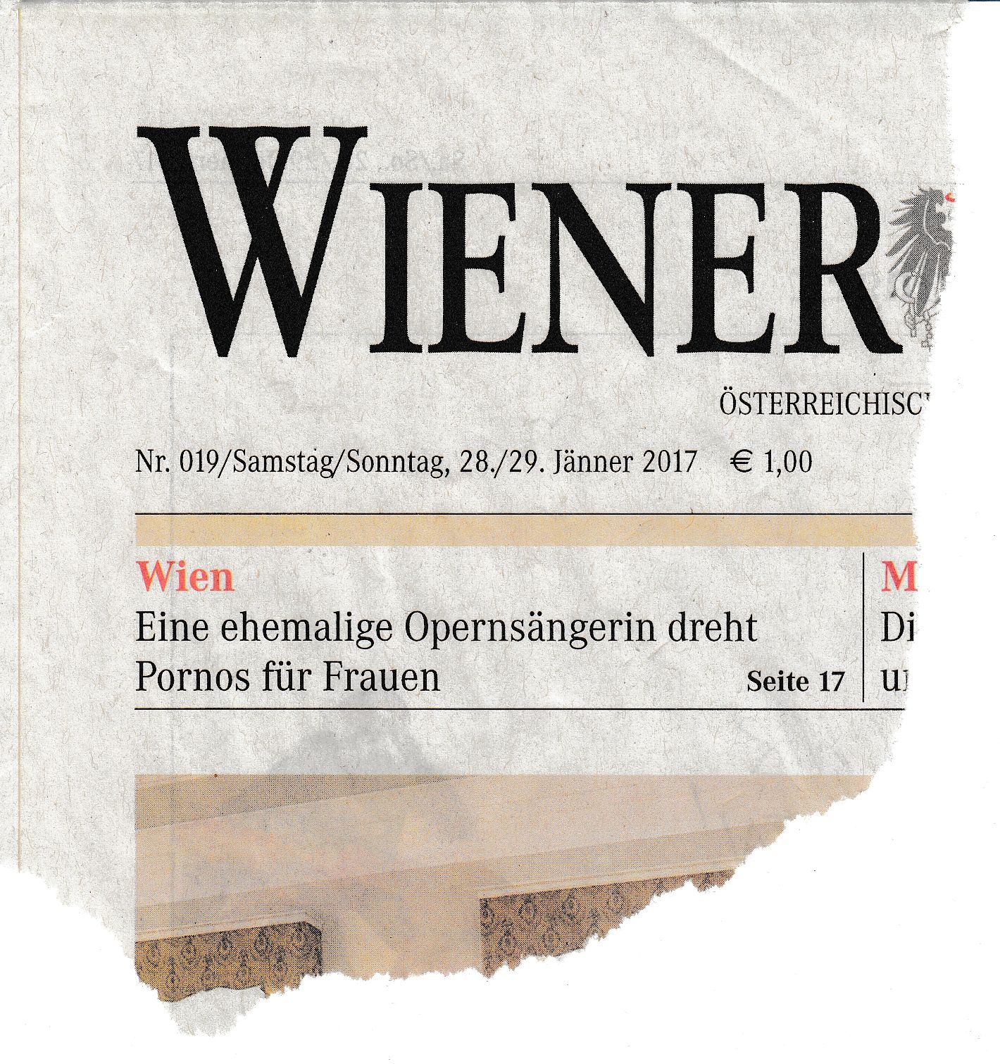 Ausschnitt Printausgabe Wiener Zeitung